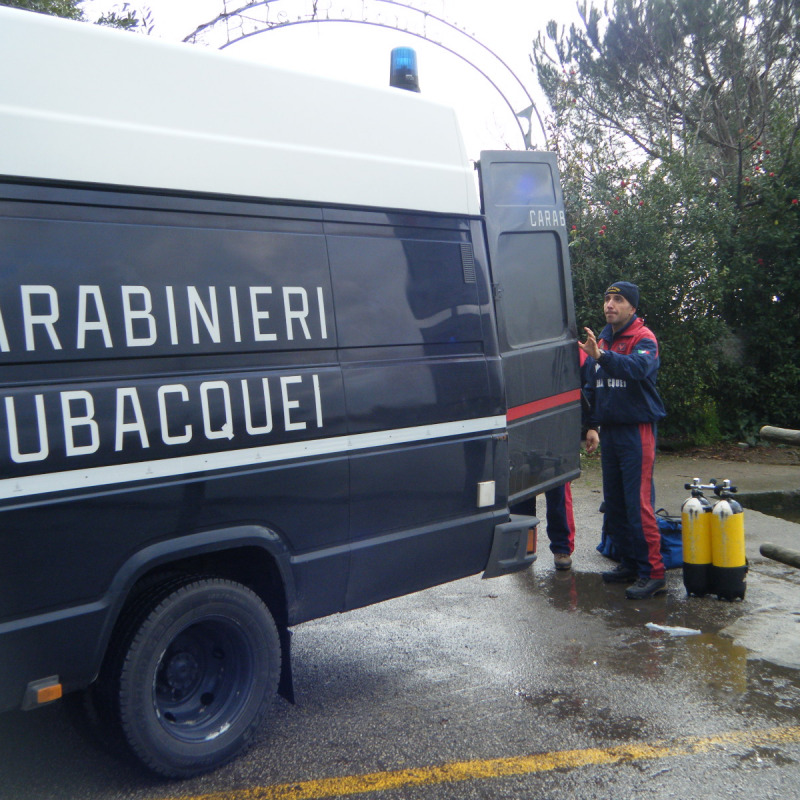 Le ricerca di Francesco Vangeli sono state condotte dai carabinieri subacquei