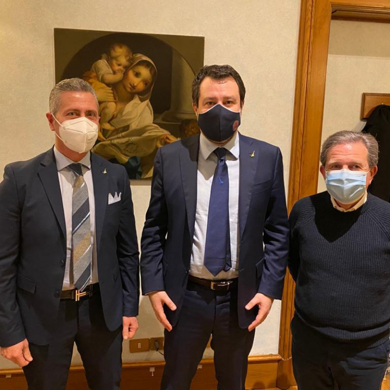 Rocco Biasi Matteo Salvini e Gianfranco Saccomanno