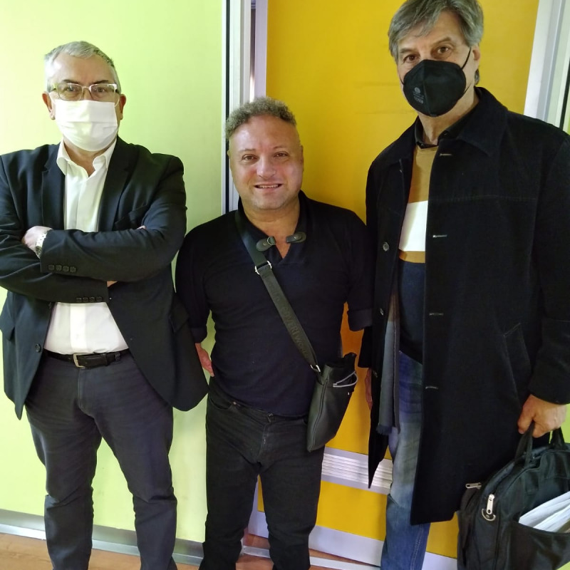 Il consigliere comunale Mimmo Frammartino, Enrico Magnelli e il dirigente, ing.Pietro Cerchiara