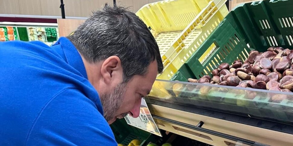 Matteo Salvini, domenica al supermercato: "Niente pesche, ma tanta roba"