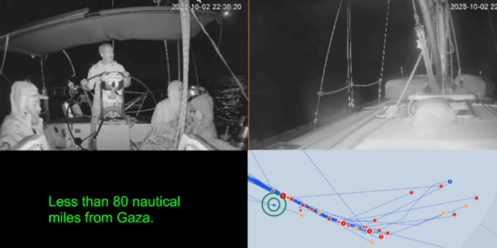 c 232 ancora una barca della flotilla diretta a gaza 232 la marinette battente bandiera polacca