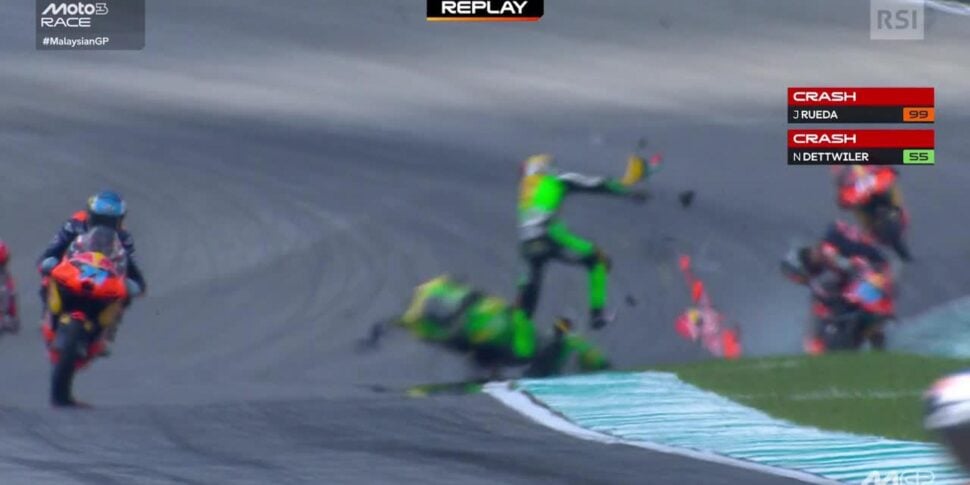Incidente in Moto 3 a Sepang: Rueda investe Dettwiler, è grave. Dovrà subire diversi interventi Incidente in Moto 3 a Sepang: Rueda investe Dettwiler, è grave. Dovrà subire diversi interventi